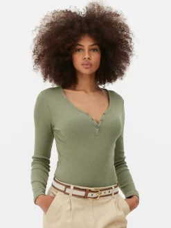 Langärmeliger Henley-Body