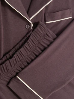 Langärmeliger Jersey-Schlafanzug Im Boyfriend-Look