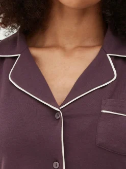 Langärmeliger Jersey-Schlafanzug Im Boyfriend-Look