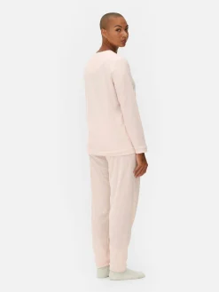 Langärmeliger Mikrofleece-Schlafanzug