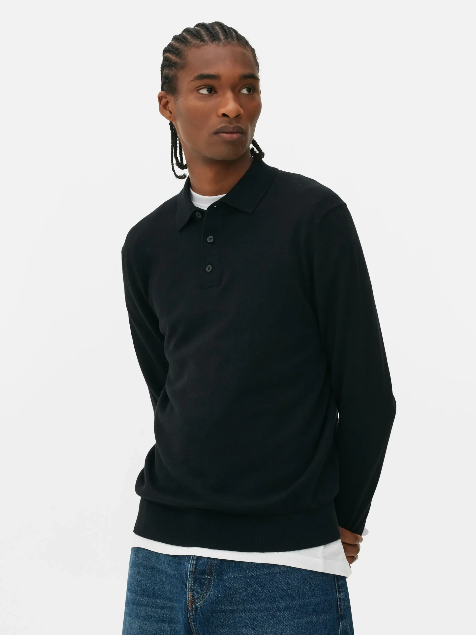 Langärmeliger Polopullover