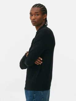 Langärmeliger Polopullover