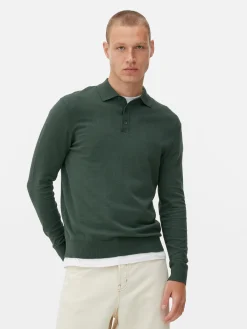 Langärmeliger Polopullover