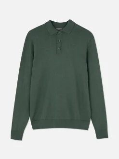 Langärmeliger Polopullover