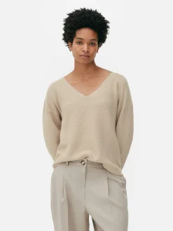 Langärmeliger Pullover Mit U-Boot-Ausschnitt