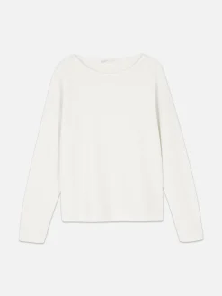 Langärmeliger Pullover Mit U-Boot-Ausschnitt