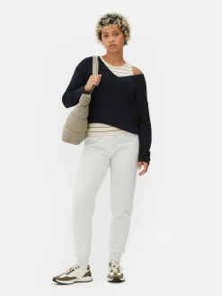 Langärmeliger Pullover Mit U-Boot-Ausschnitt