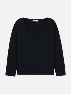 Langärmeliger Pullover Mit U-Boot-Ausschnitt