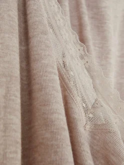 Langärmeliger Schlafanzug Mit Spitzenbesatz