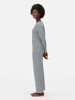 Langärmeliger Schlafanzug Mit Tasche