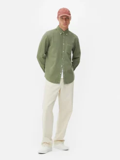 Langärmeliges Hemd Aus Baumwoll-Twill