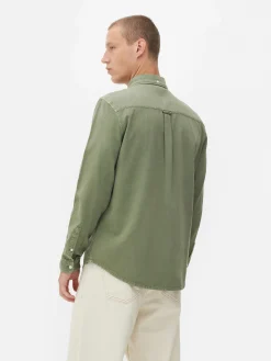 Langärmeliges Hemd Aus Baumwoll-Twill