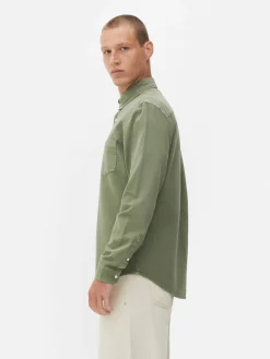 Langärmeliges Hemd Aus Baumwoll-Twill