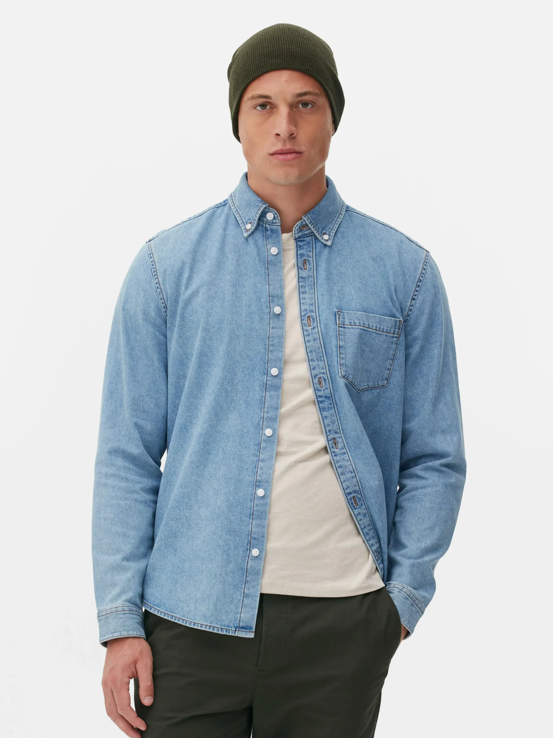 Langärmeliges Hemd Aus Baumwoll-Twill