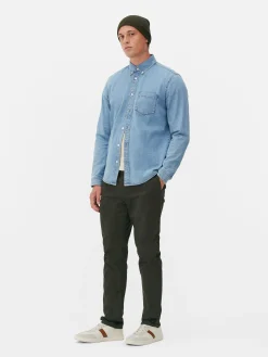 Langärmeliges Hemd Aus Baumwoll-Twill