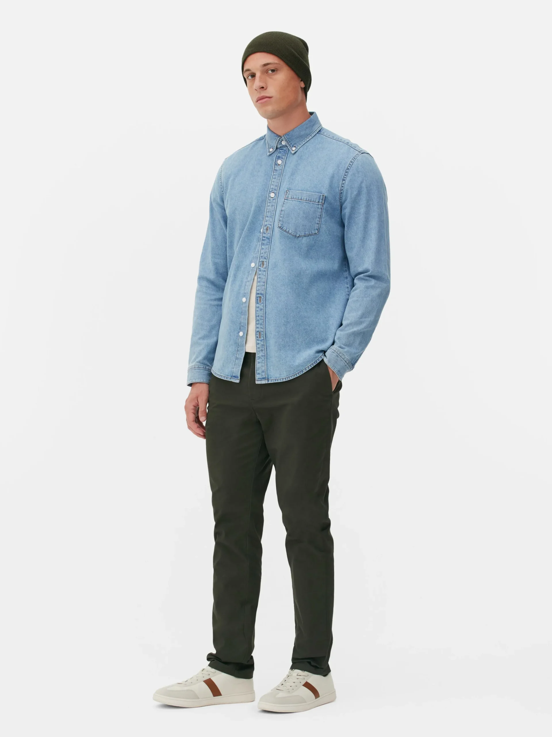 Langärmeliges Hemd Aus Baumwoll-Twill