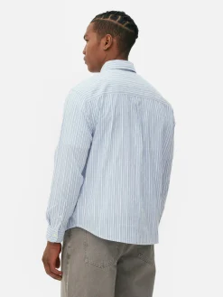 Langärmeliges Jacquardhemd Mit Streifen