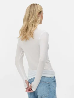 Langärmeliges „Rita Ora“ Stretch-T-Shirt