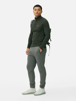 Langärmeliges Sport-Top Mit Viertelreißverschluss