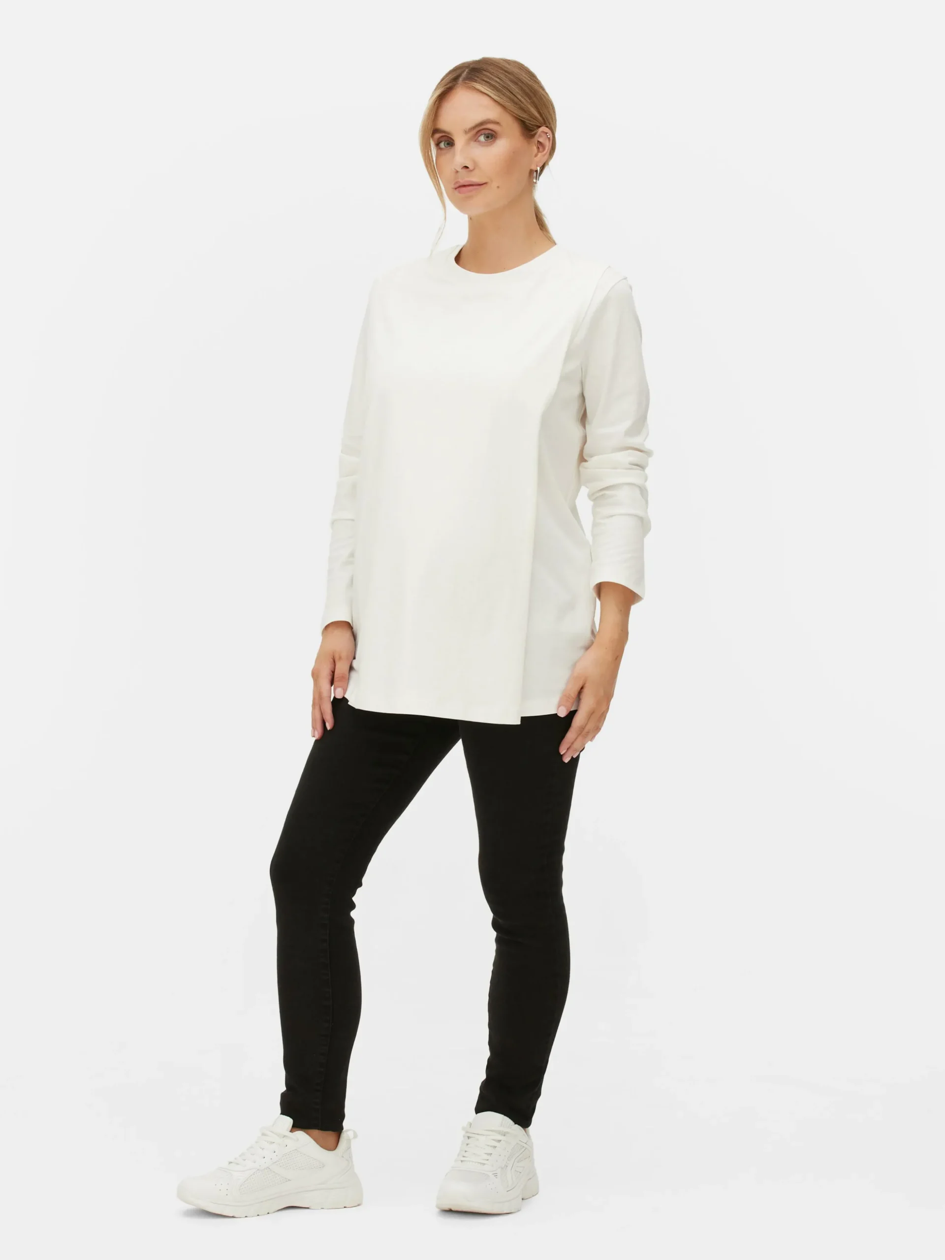 Langärmeliges Umstandstop In Wickeloptik