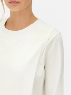 Langärmeliges Umstandstop In Wickeloptik