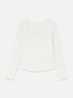 Langärmliges Schlafanzugtop Aus Pointelle