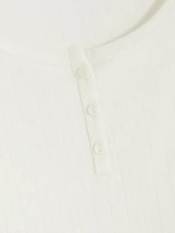 Langärmliges Schlafanzugtop Aus Pointelle