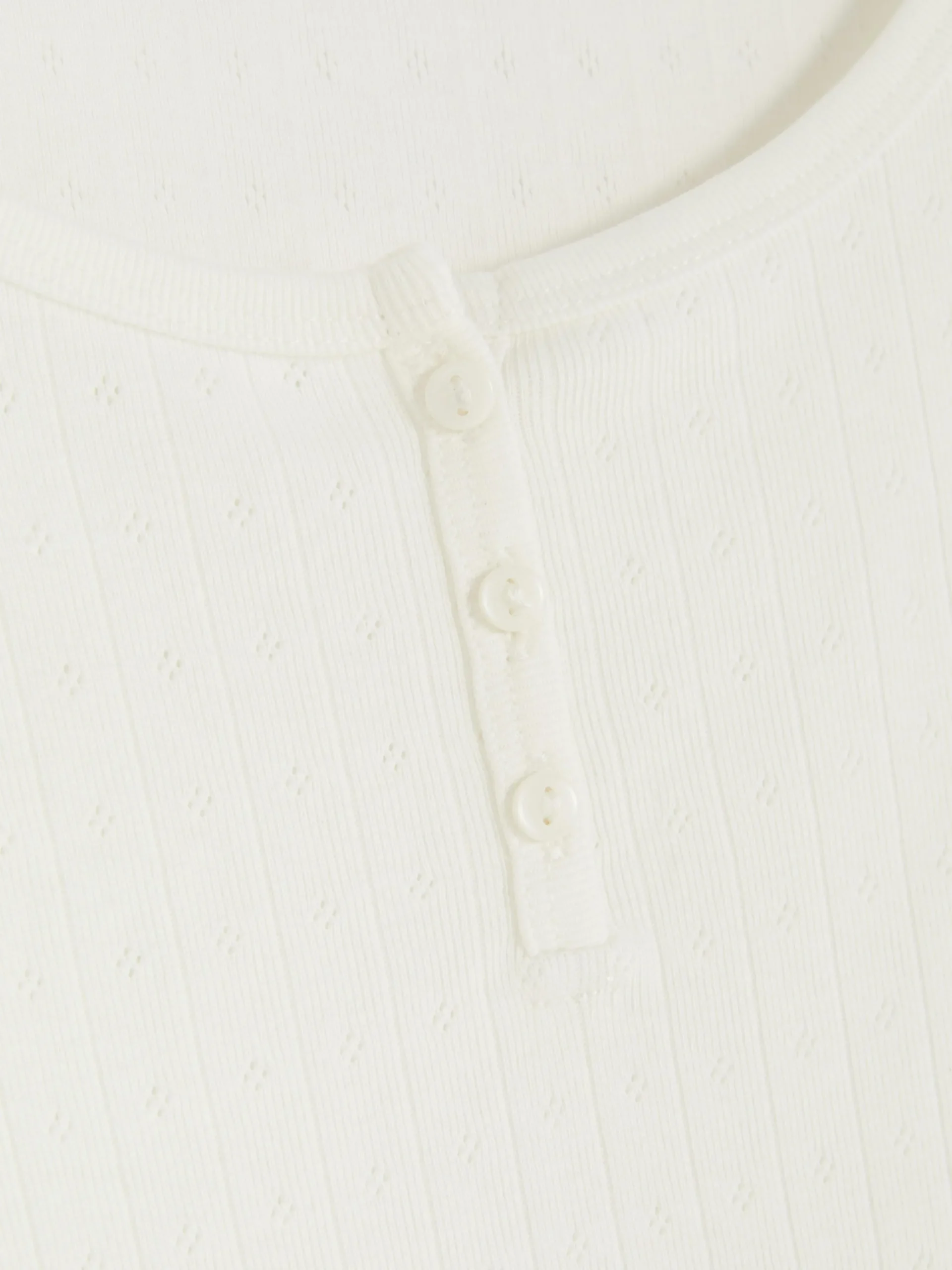 Langärmliges Schlafanzugtop Aus Pointelle