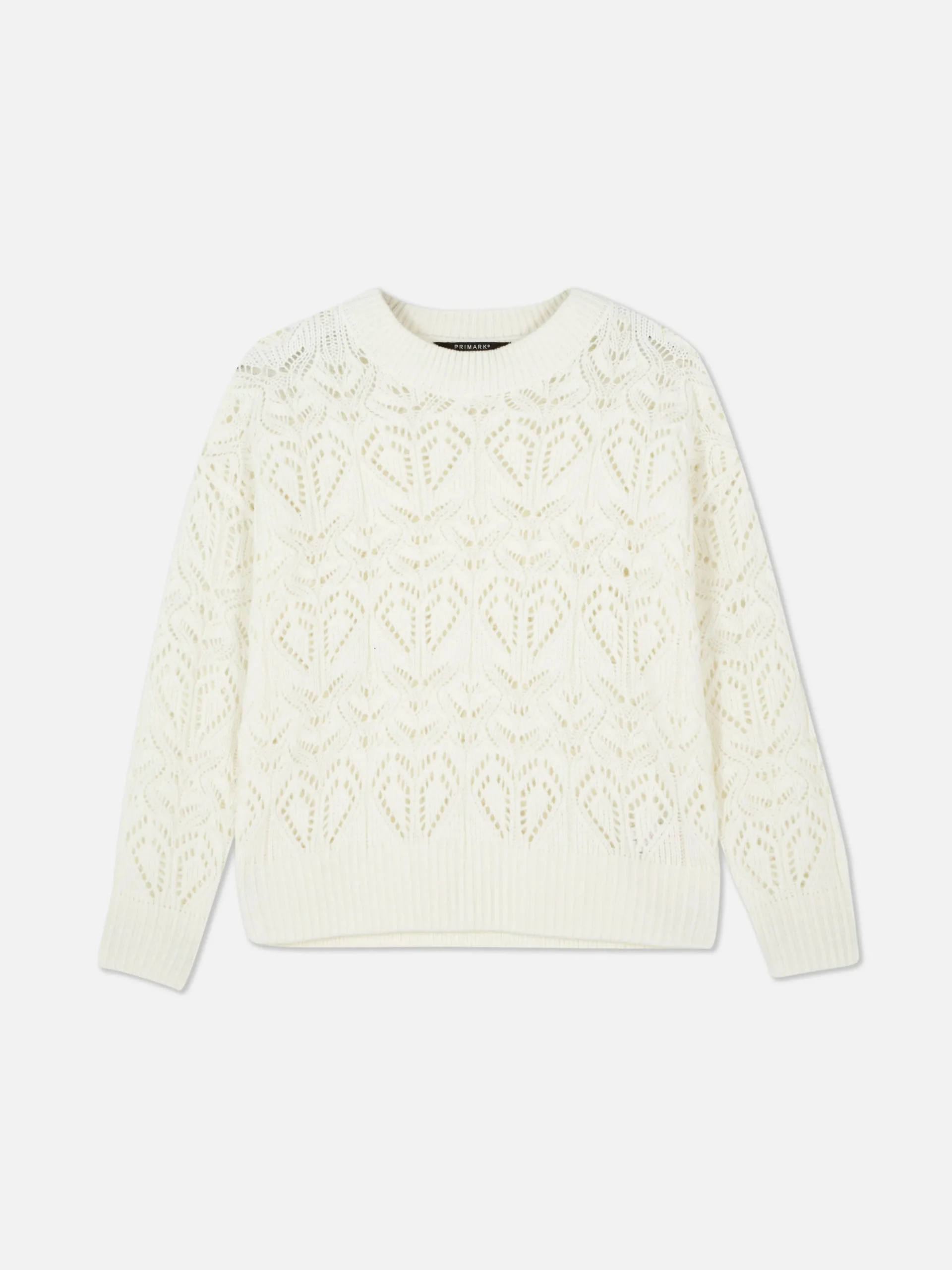 Lochstrickpullover Mit Rundhalsausschnitt