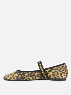 Mary Jane Ballerinas Mit Leopardenmuster