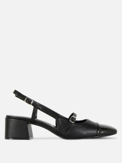 Mary-Jane-Slingbacks Mit Blockabsatz
