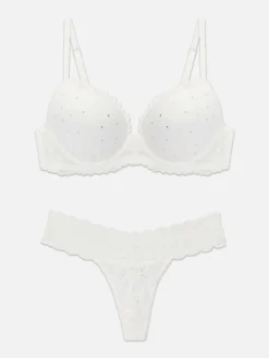 Maximizer-BH Und Tanga Mit Strasssteinen Und Spitze