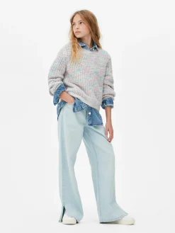 Melierter Strickpullover