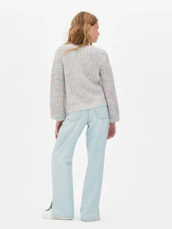 Melierter Strickpullover