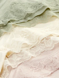 Mikrofaser-Tangas Mit Spitzenbesatz, 3er-Pack