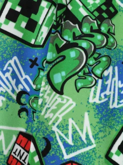 „Minecraft“ Schlafanzug Aus T-Shirt Und Hose Mit Graffiti-Print