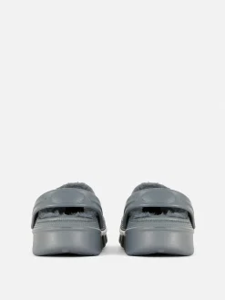 Mit Kunstfell Gefütterte Clogs Mit Fußball-Motiven