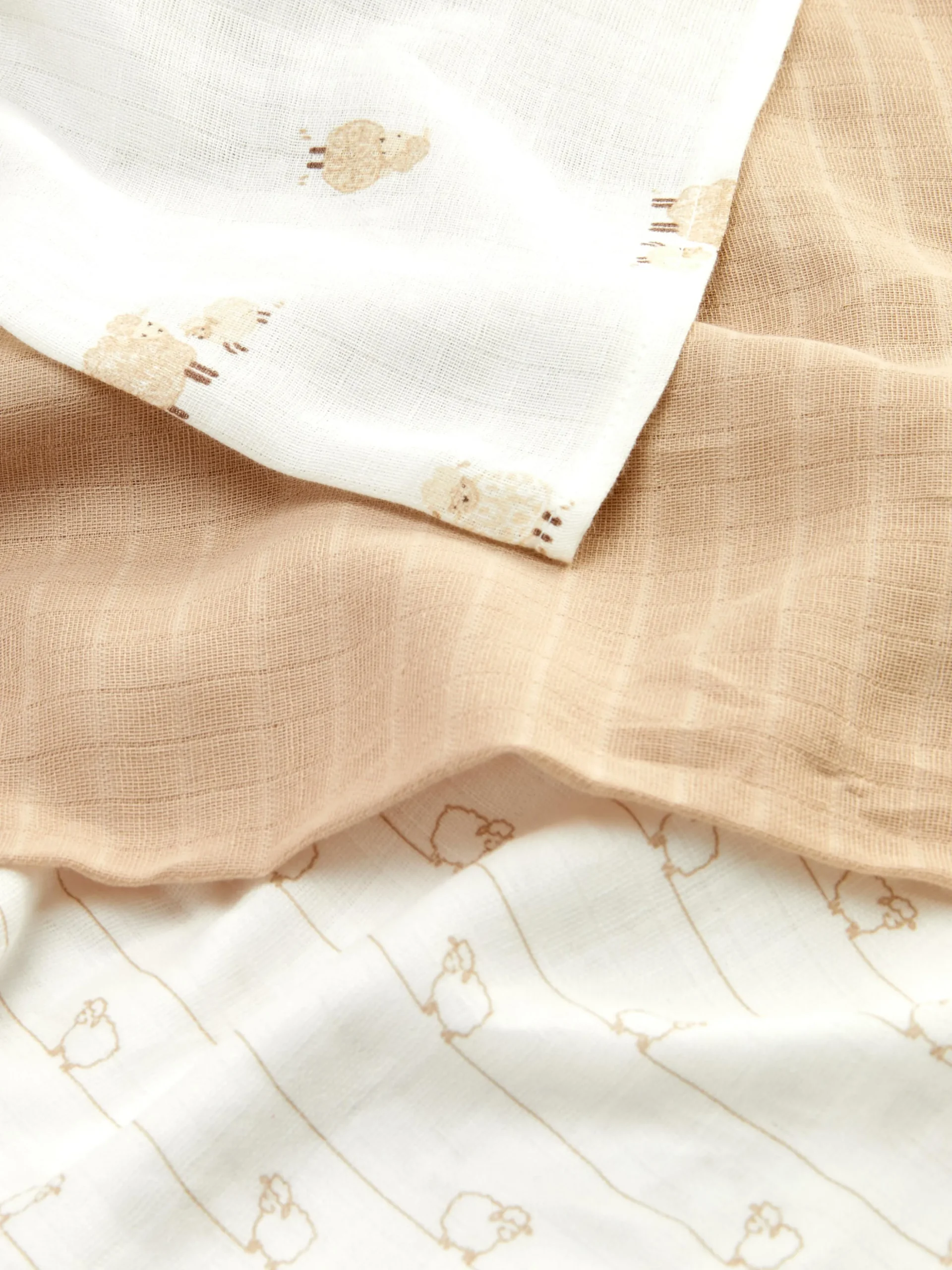 Mulltücher Mit Schafmotiven, 3er-Pack