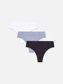 Nahtlose, Gerippte Tangas, 3er-Pack