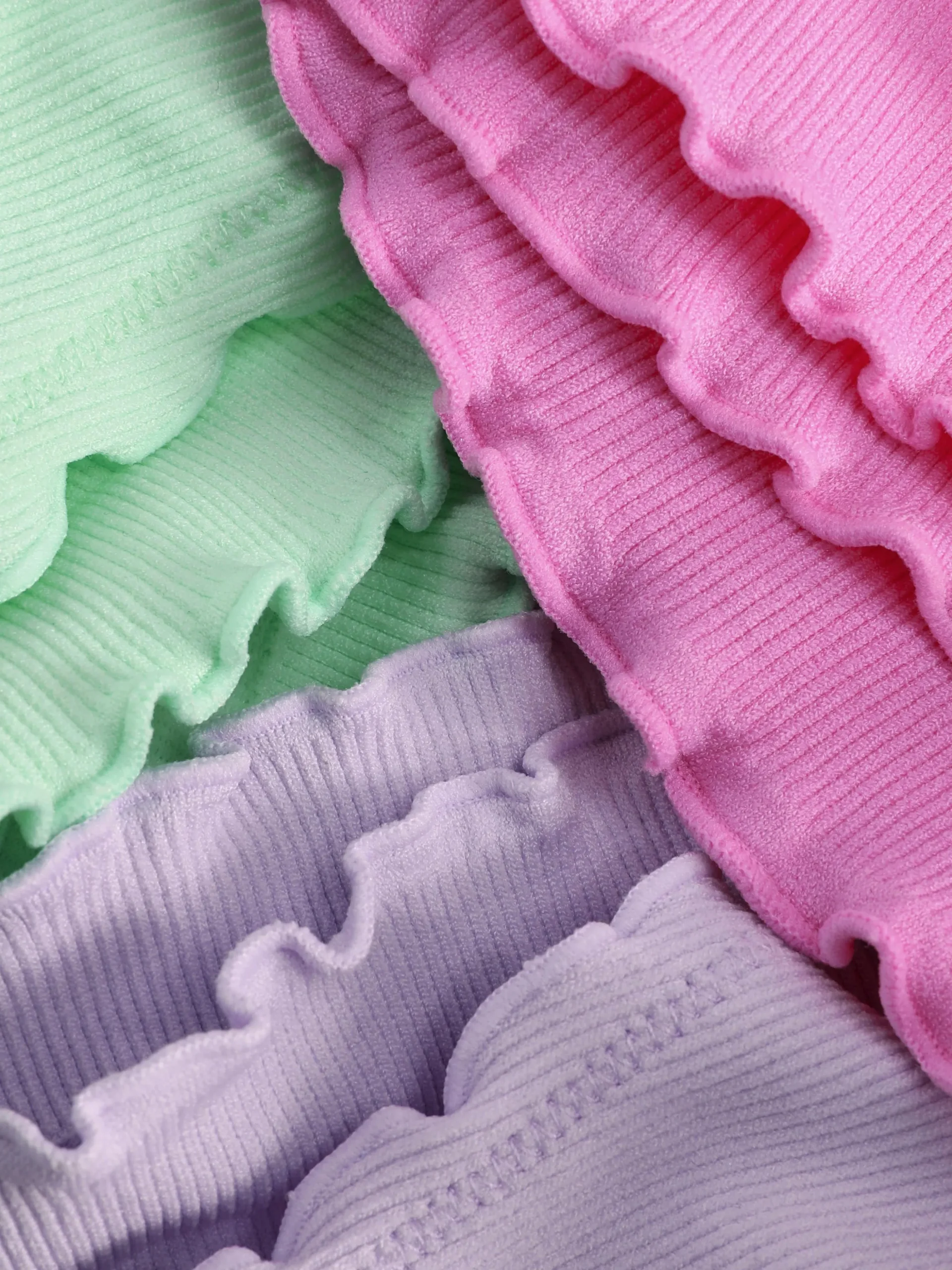 Nahtlose Tangas Mit Gekräuseltem Saum, 3er-Pack