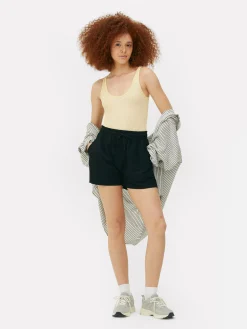 Nahtloser, Gerippter Bodysuit Mit U-Ausschnitt