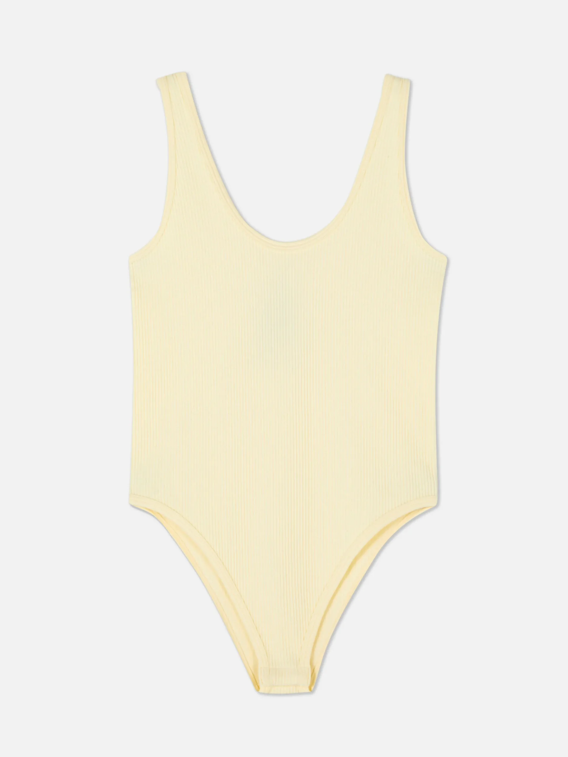 Nahtloser, Gerippter Bodysuit Mit U-Ausschnitt