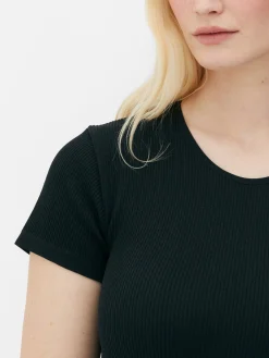 Nahtloser, Gerippter T-Shirt-Body