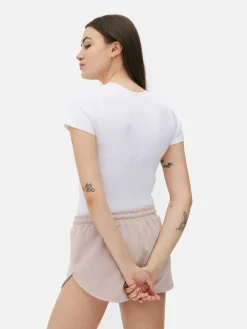 Nahtloser, Gerippter T-Shirt-Body