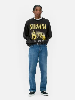 „Nirvana“ Sweatshirt Im Washed-Look