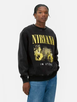 „Nirvana“ Sweatshirt Im Washed-Look