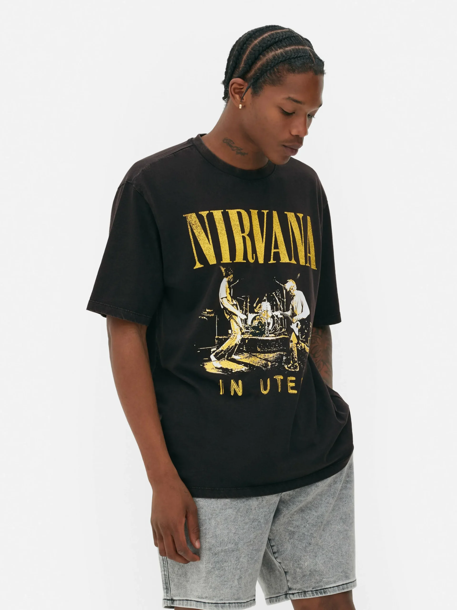 „Nirvana“ T-Shirt In Verwaschener Optik