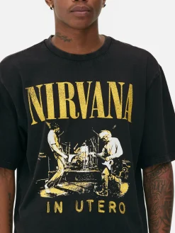 „Nirvana“ T-Shirt In Verwaschener Optik