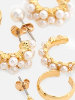 Ohrringe Mit Kunstperlen, 6er-Pack