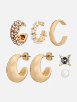 Ohrstecker Mit Kunstperlen, 6er-Pack